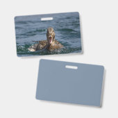 Eend met open snavel   badge (Voor- en achterkant)