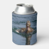 Eend met open snavel   blikjeskoeler (Blikje Voorkant)