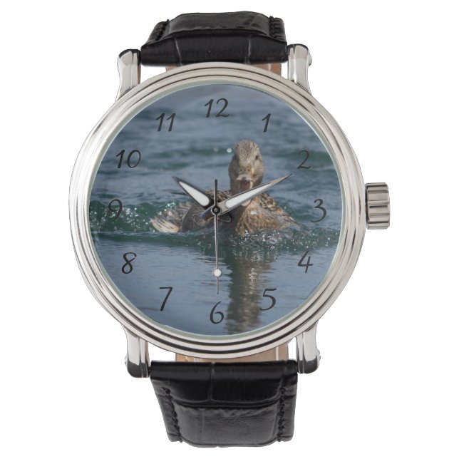 Eend met open snavel             horloge (Voorkant)
