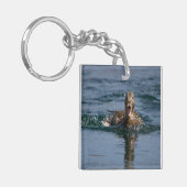 Eend met open snavel sleutelhanger (Voorkant Links)