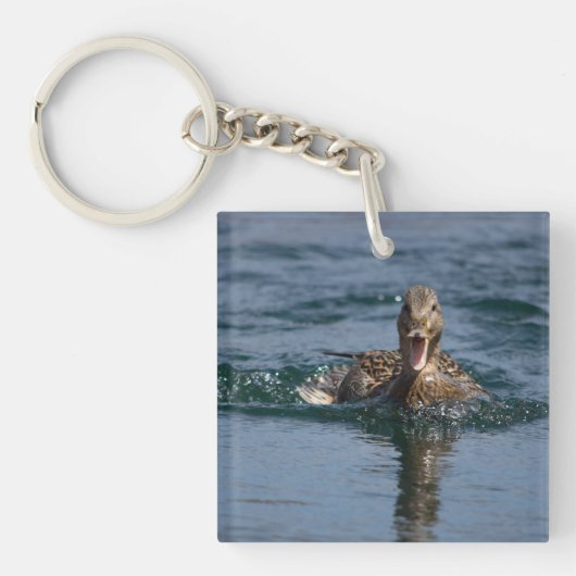 Eend met open snavel sleutelhanger (Voorkant)