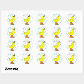 Eend met oranje laarzen stickers voor regendagen (Vel)