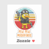 Eend met Pistols Crazy , Pew Pew Madafakas Sticker (Vel)