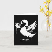 Eend met shuttle - Grappige grafische badmintonlie Kaart (Gele Bloem)