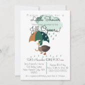 Eend met Umbrella Baby shower Invitation Flat Kaart (Voorkant)