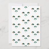 Eend met Umbrella Baby shower Invitation Flat Kaart (Achterkant)