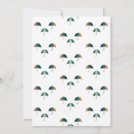 Eend met Umbrella Baby shower Invitation Flat Kaart (Achterkant)