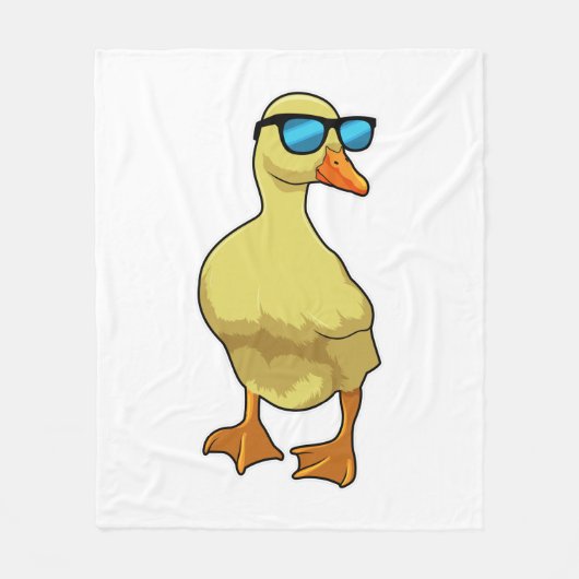 Eend met zonnebril fleece deken (Voorkant)