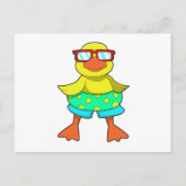 Eend met zwemband & zonnebril briefkaart (Voorkant)