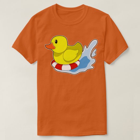 Eend met zwemring in water t-shirt (Design voorkant)