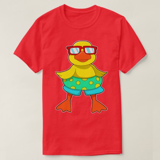 Eend met Zwemring Zonnebril T-shirt (Design voorkant)