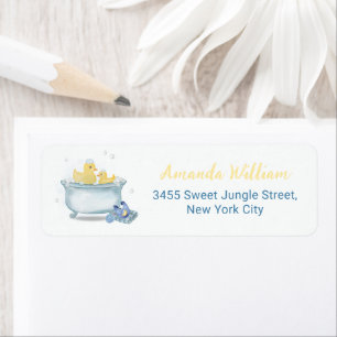 Eend Moeder Badkuip Baby Shower Retouradres Etiket