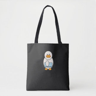 Eend naar het werk, grappig werk tote bag