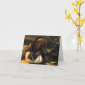 Eend Notecard Kaart (Gele Bloem)