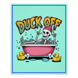 Eend Off Grappig Skeletontwerp-61161 Ingelijste Ku Perfect Poster