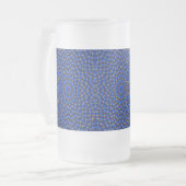 Eend op Blauw Kaleidoscoop Klein Matglas Bierpul (Voorkant links)