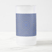 Eend op Blauw Kaleidoscoop Klein Matglas Bierpul (Center)