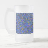 Eend op Blauw Kaleidoscoop Klein Matglas Bierpul (Links)