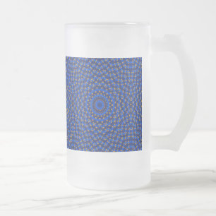 Eend op Blauw Kaleidoscoop Klein Matglas Bierpul