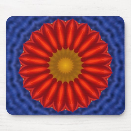 Eend op blauw met geel muismat (Voorkant)