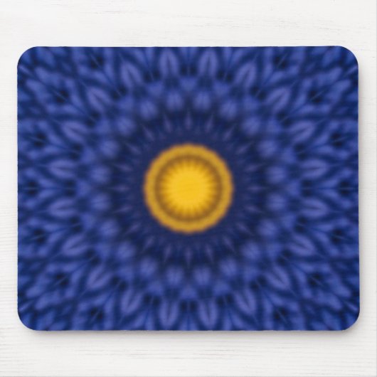Eend op blauw met geel muismat (Voorkant)