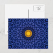 Eend op blauw met gele caleidoscoop briefkaart (Voorkant / Achterkant)