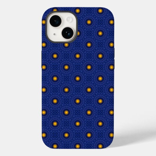 Eend op blauw met gele caleidoscoop Case-Mate iPhone case (Achterkant)