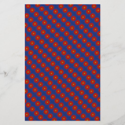 Eend op blauw met rode caleidoscoop briefpapier (Voorkant)