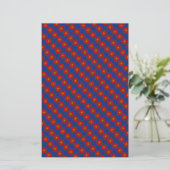 Eend op blauw met rode caleidoscoop briefpapier (Staand voorkant)