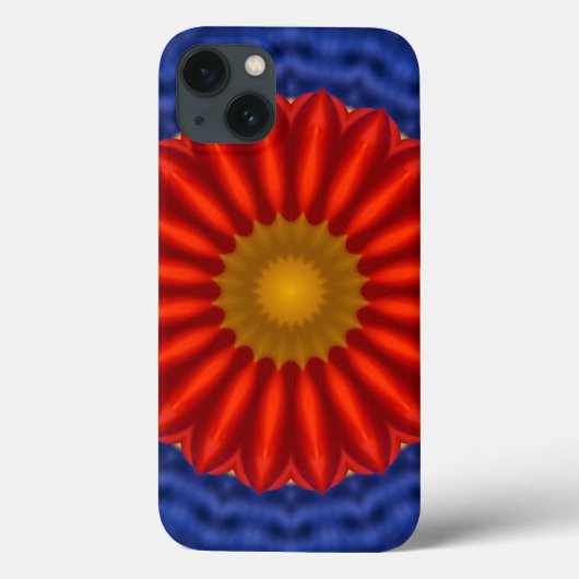 Eend op blauw met rode caleidoscoop Case-Mate iPhone case (Achterkant)