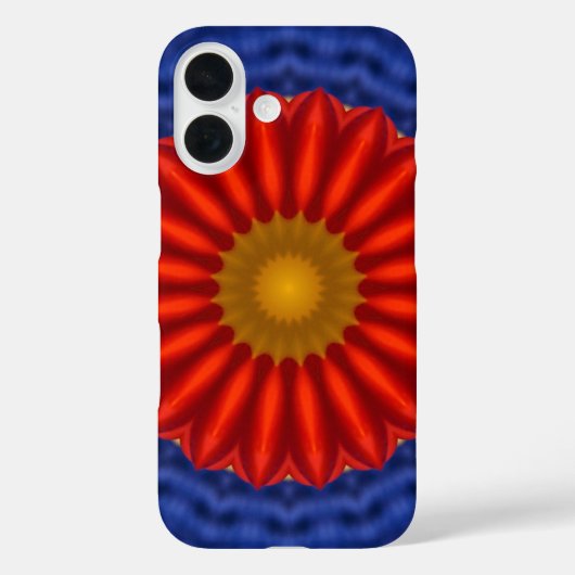 Eend op blauw met rode caleidoscoop Case-Mate iPhone case (Achterkant)