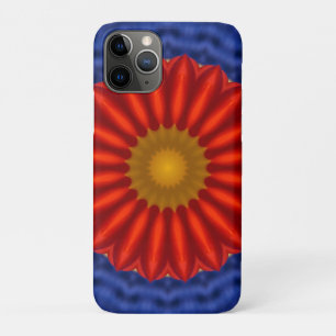Eend op blauw met rode caleidoscoop Case-Mate iPhone case