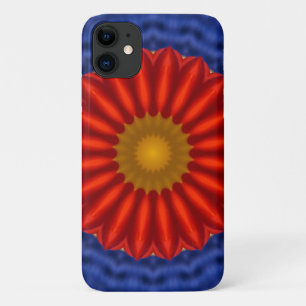 Eend op blauw met rode caleidoscoop Case-Mate iPhone case