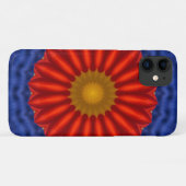 Eend op blauw met rode caleidoscoop Case-Mate iPhone case (Achterkant (horizontaal))