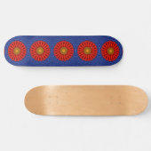 Eend op blauw met rode caleidoscoop persoonlijk skateboard (Horizontaal)