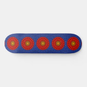 Eend op blauw met rode caleidoscoop persoonlijk skateboard (Horizontaal)