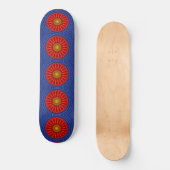 Eend op blauw met rode caleidoscoop persoonlijk skateboard (Voorkant)