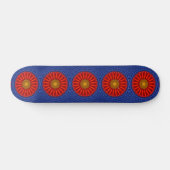 Eend op blauw met rode caleidoscoop skateboard (Horizontaal)