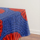 Eend op blauw met rode caleidoscoop tafelkleed (Voorbeeld)