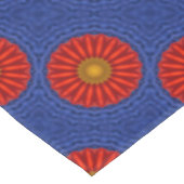 Eend op blauw met rode caleidoscoop tafelkleed (Gekanteld)