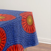 Eend op blauw met rode caleidoscoop tafelkleed (Voorbeeld)