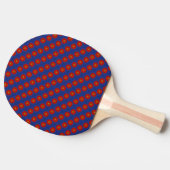 Eend op blauw met rode caleidoscoop tafeltennisbatje (Zijkant)