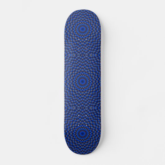 Eend op Blauwe Kaleidoscoop Klein Skateboard (Voorkant)