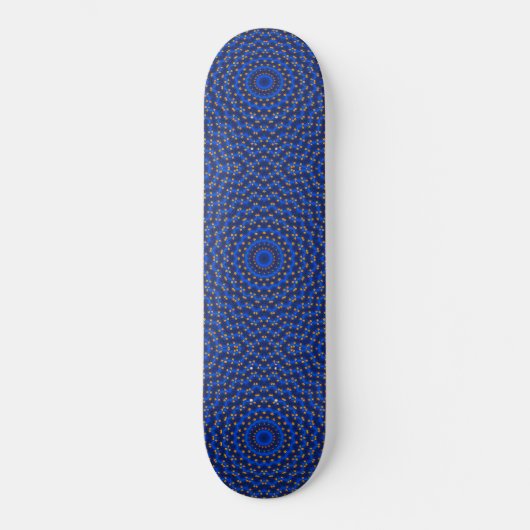 Eend op Blauwe Kaleidoscoop Klein Skateboard (Voorkant)
