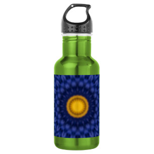 Eend op Blauwe Kaleidoscoop Waterfles