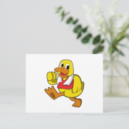 Eend op de loop briefkaart (Staand voorkant)