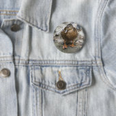 Eend op een muurknop ronde button 5,7 cm (In situ)