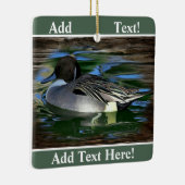 Eend op het meer keramische kerstversiering keramisch ornament (Rechts)