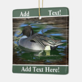 Eend op het meer keramische kerstversiering keramisch ornament (Links)