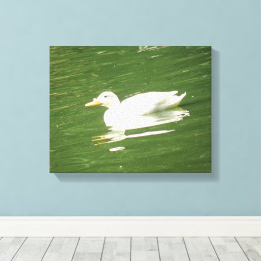 Eend op het Water Canvasprint Canvas Afdruk (Insitu (Houten vloer))